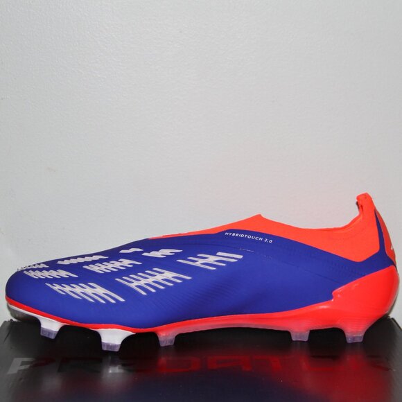 Adidas Predator Elite Laceless LL FG Soccer Cleats Mens 12.5 Blue White - Picture 3 of 8